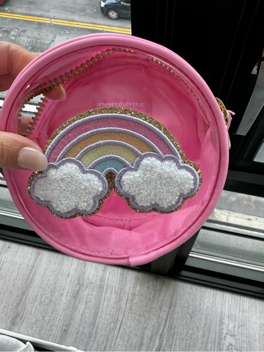 NWT- Stoney Clover Lane X Target Pink Rainbow Cloud Round Accessory Pouch - Picture 10 of 10